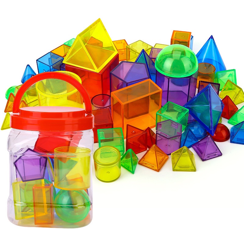 透明幾何立方體積木 10cm立體玩具 形狀組合早教玩具 幼兒園小學教具