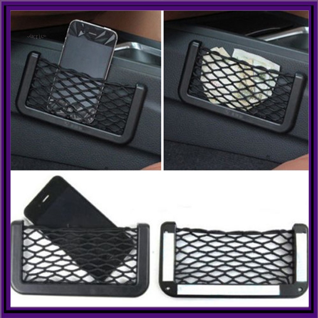 [JCE] 通用汽車座椅側靠背儲物網袋手機架口袋收納袋黑色