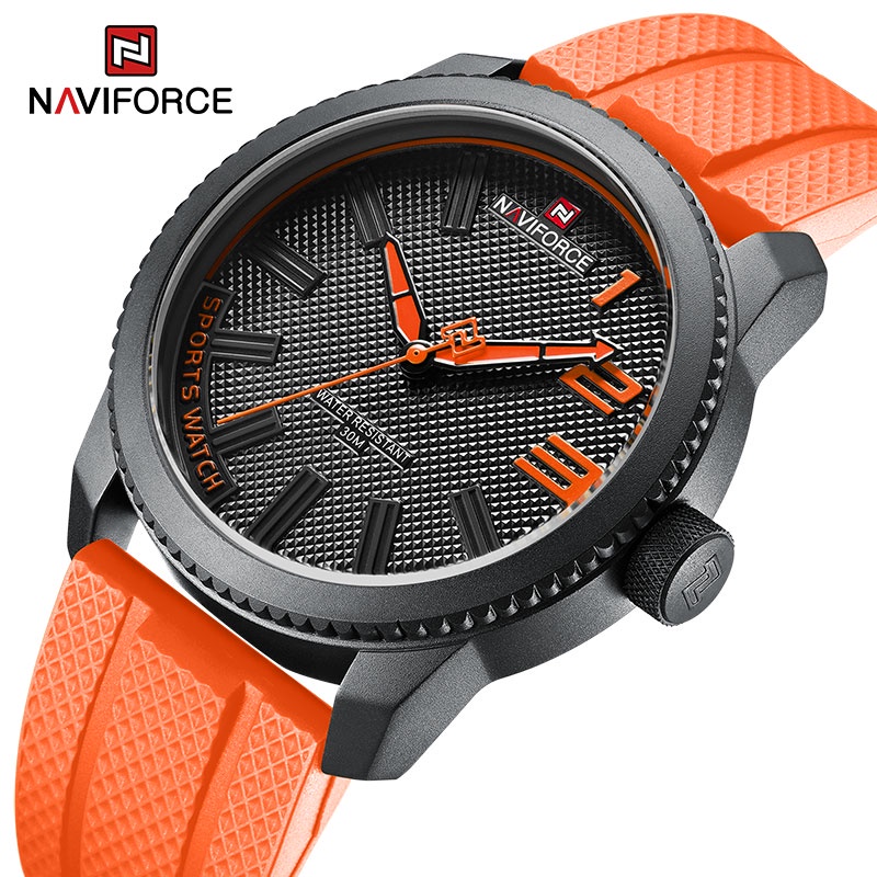 Naviforce 新款流行矽膠錶帶石英時尚休閒防水手錶