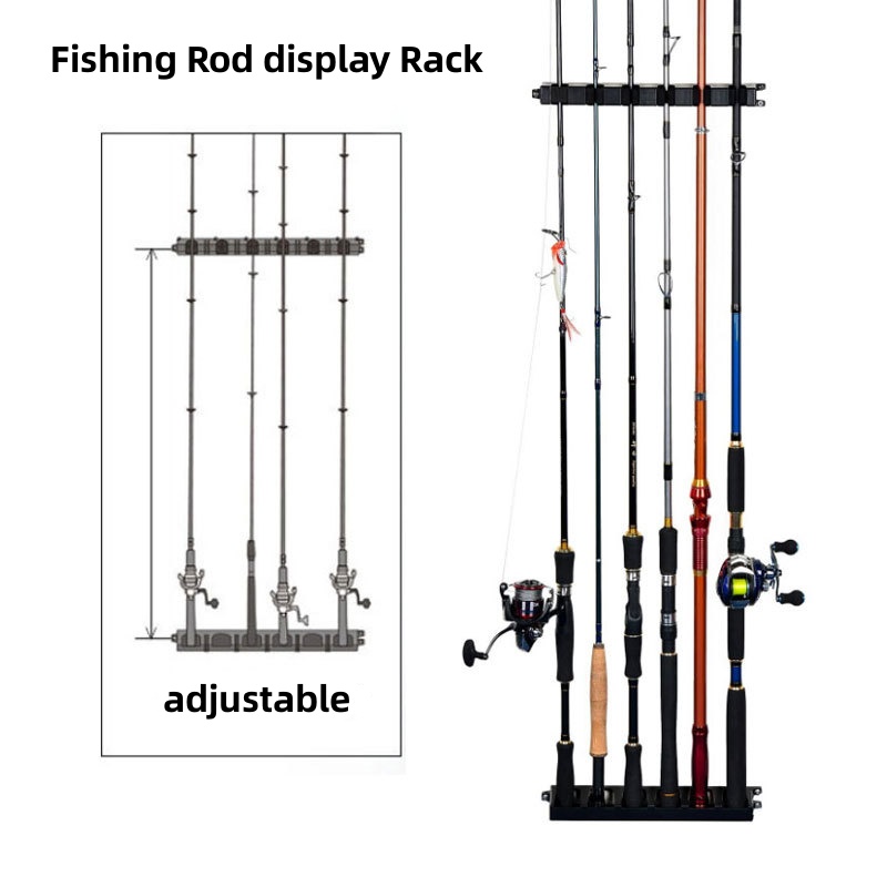 魚竿展示架壁掛支架收納架固定架魚竿收納架魚竿架壁掛支架伸縮魚竿架釣具工具