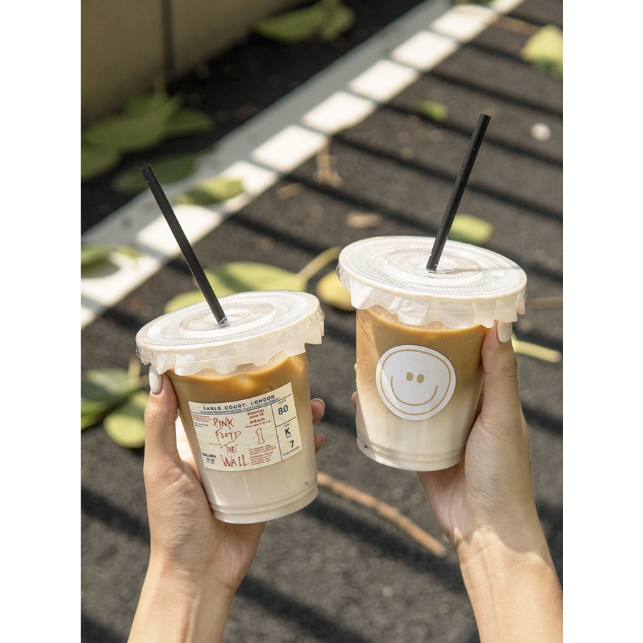 【台灣現貨】拋棄式咖啡杯 一次性咖啡杯子 小紅書同款 奶茶杯 透明塑膠杯 外賣打包杯 大容量 冷飲杯 塑膠杯 果汁杯