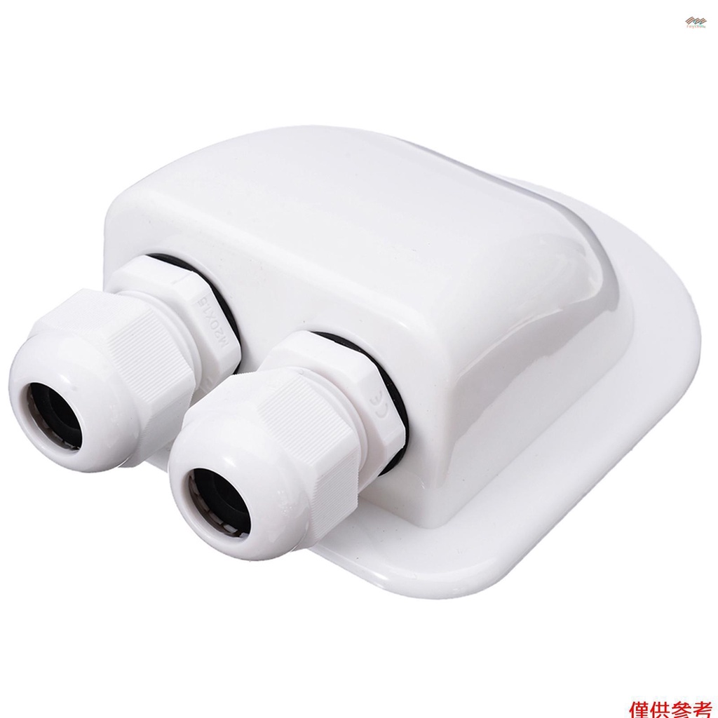 雙線進入壓蓋箱太陽能板屋頂線進入壓蓋箱電纜，雙孔，適用於房車遊艇車