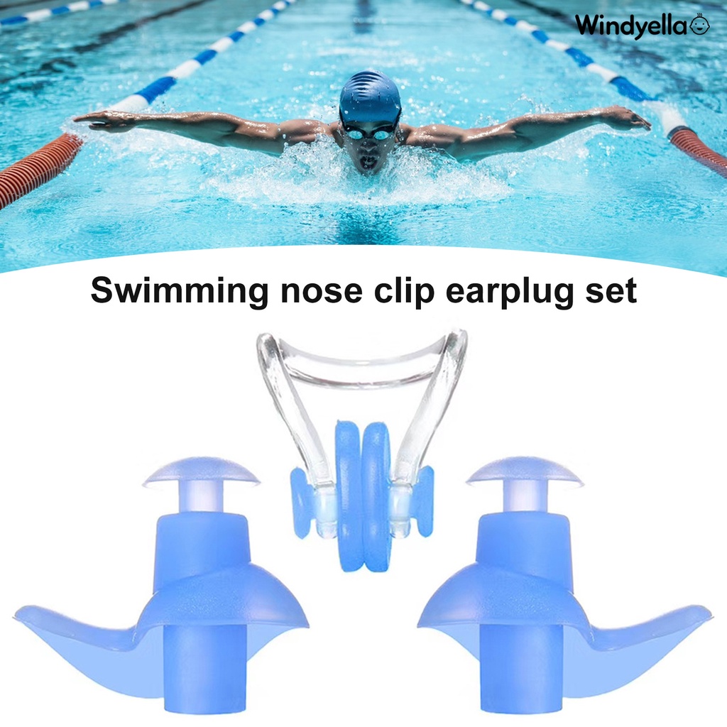 [戶外優品]專業游泳鼻夾耳塞套裝成人矽膠游泳耳塞兒童專業耳朵防水防塵耳塞