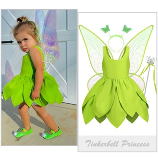 綠色小精靈愛莎奇妙仙子小叮噹公主裙Tinker bell新款