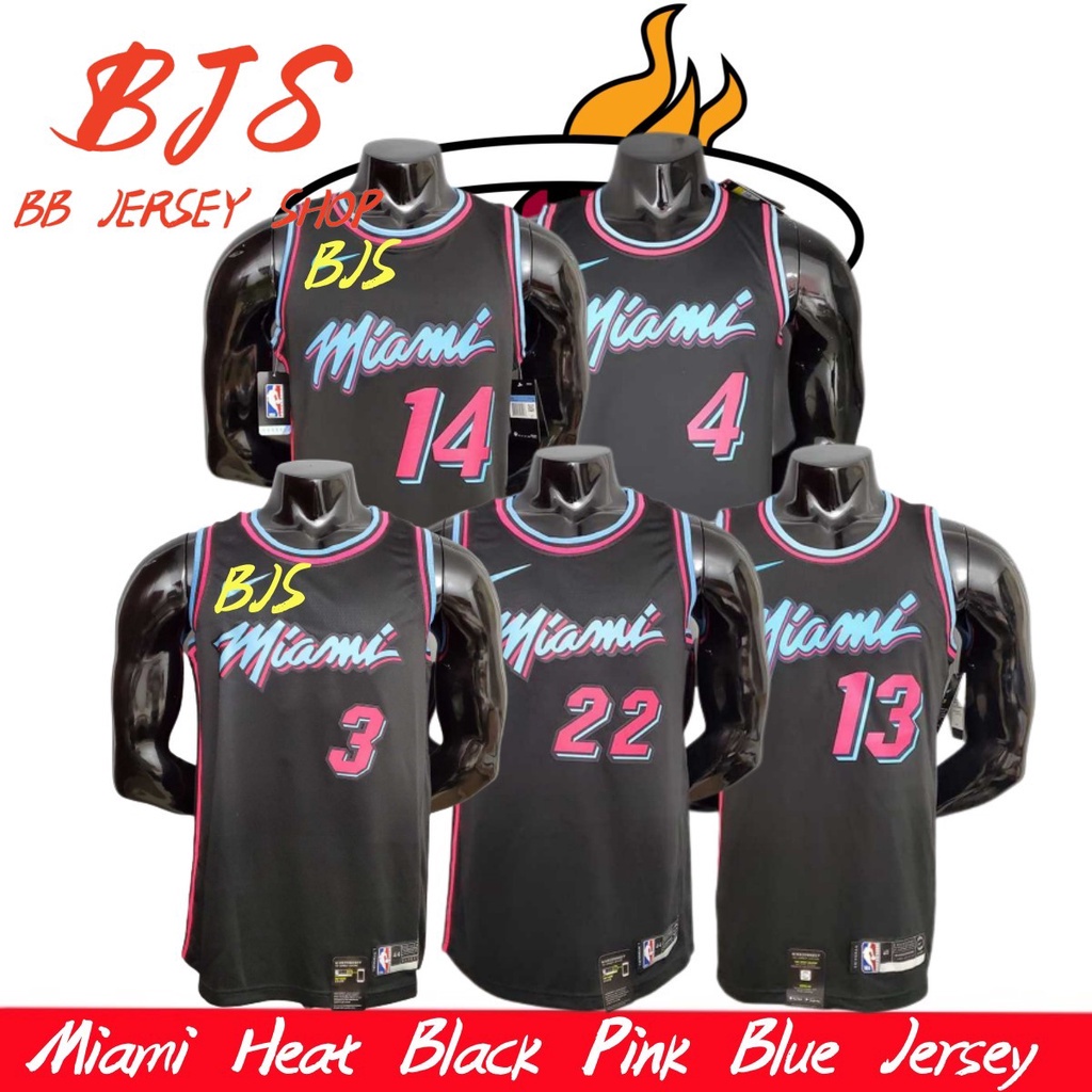 【BJS】No.22BUTLER邁阿密熱火黑藍粉色球衣籃球球衣