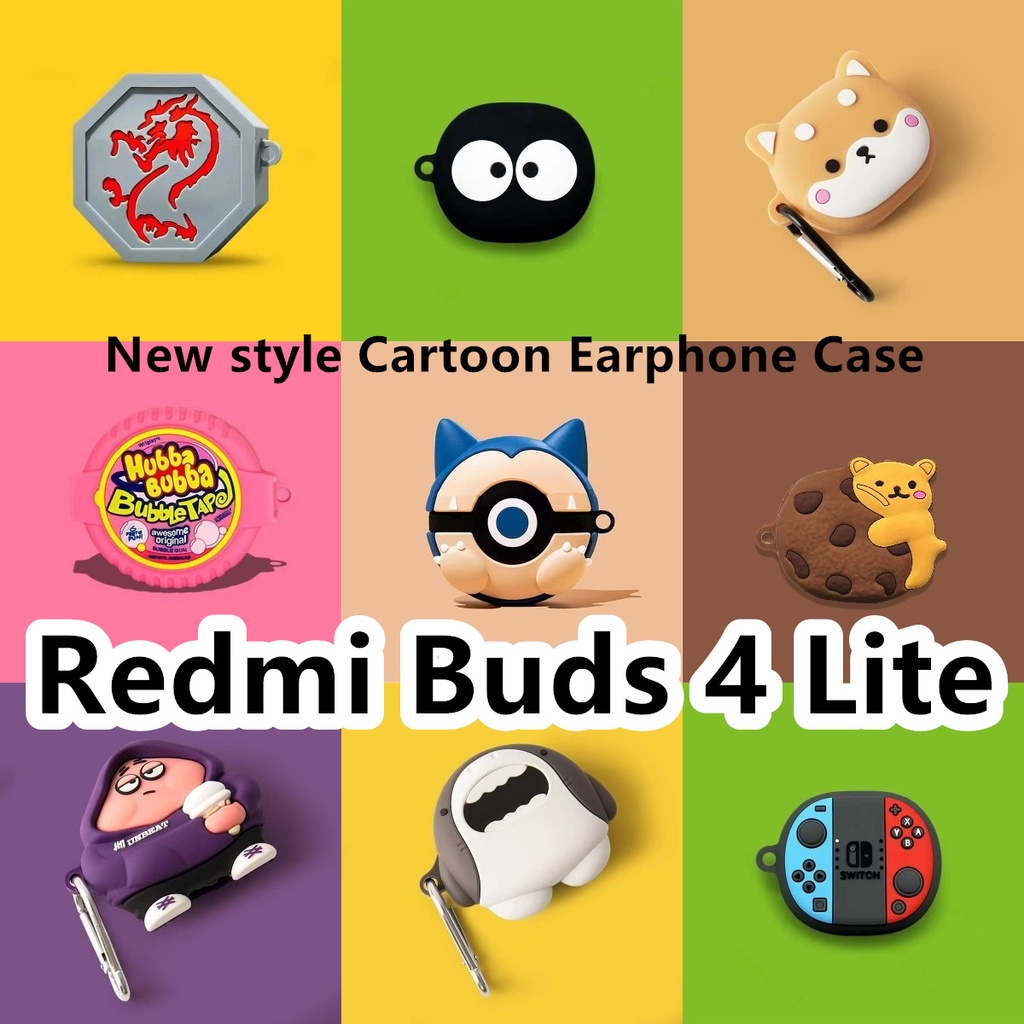 現貨! 適用於 Redmi Buds 4 Lite 外殼可愛卡通餅乾熊適用於 Redmi Buds 4 Lite 外殼軟