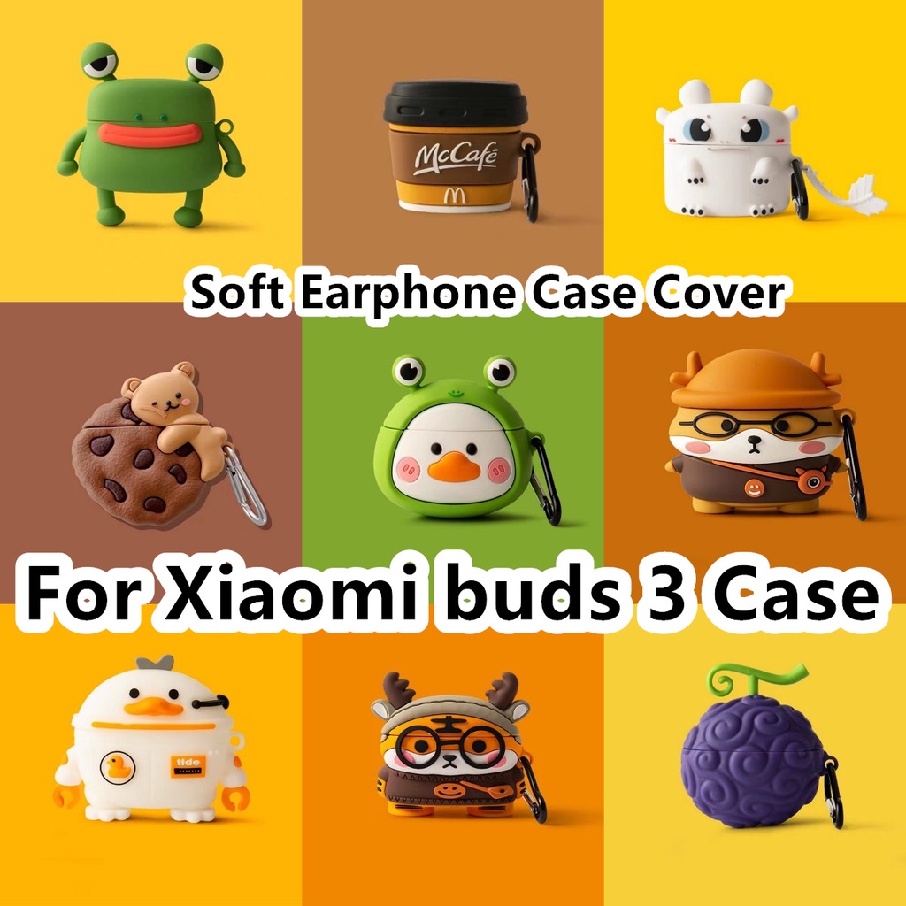 XIAOMI [快速發貨] 適用於小米 Buds 3 外殼時尚卡通鹿角老虎適用於小米 Buds 3 外殼軟耳機外殼保護套