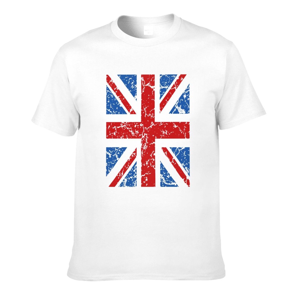 頂級品質英國國旗 U K 英國英國國旗復古設計 T 恤