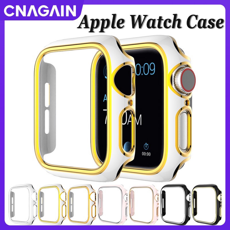 Cnagai Apple Watch Series 8 7 6 5 4 3 2 1 PC 保險槓硬框保護殼適用於智能手錶