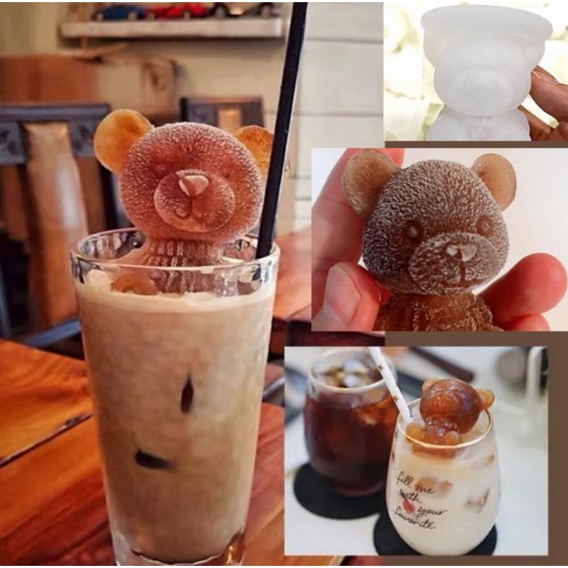 泰迪熊巧克力矽膠模具冰塊模具廚房烘焙配件飲料咖啡冰淇淋奶茶裝飾冰模具