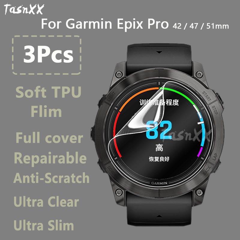 Garmin Epix Pro 42mm 47mm 51mm 軟 TPU 可修復水凝膠前膜的超透明超薄屏幕保護膜 - 非