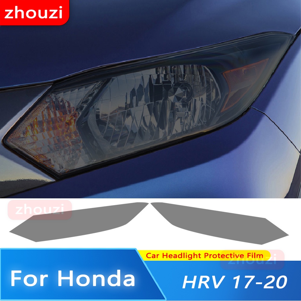 HONDA 2 件適用於本田 HRV 2017 2018 2019 2020 汽車大燈色調黑色保護膜保護透明 TPU 貼