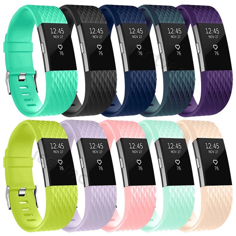 現貨 適用於Fitbit charge2 運動手環錶帶 有S/L碼之分 男女矽膠運動 Charge 2 彩色替換錶帶