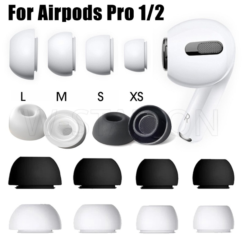 軟矽膠耳塞兼容 Airpods Pro 1/2 XS S M L 耳塞替換耳塞降噪耳塞保護套耳機配件