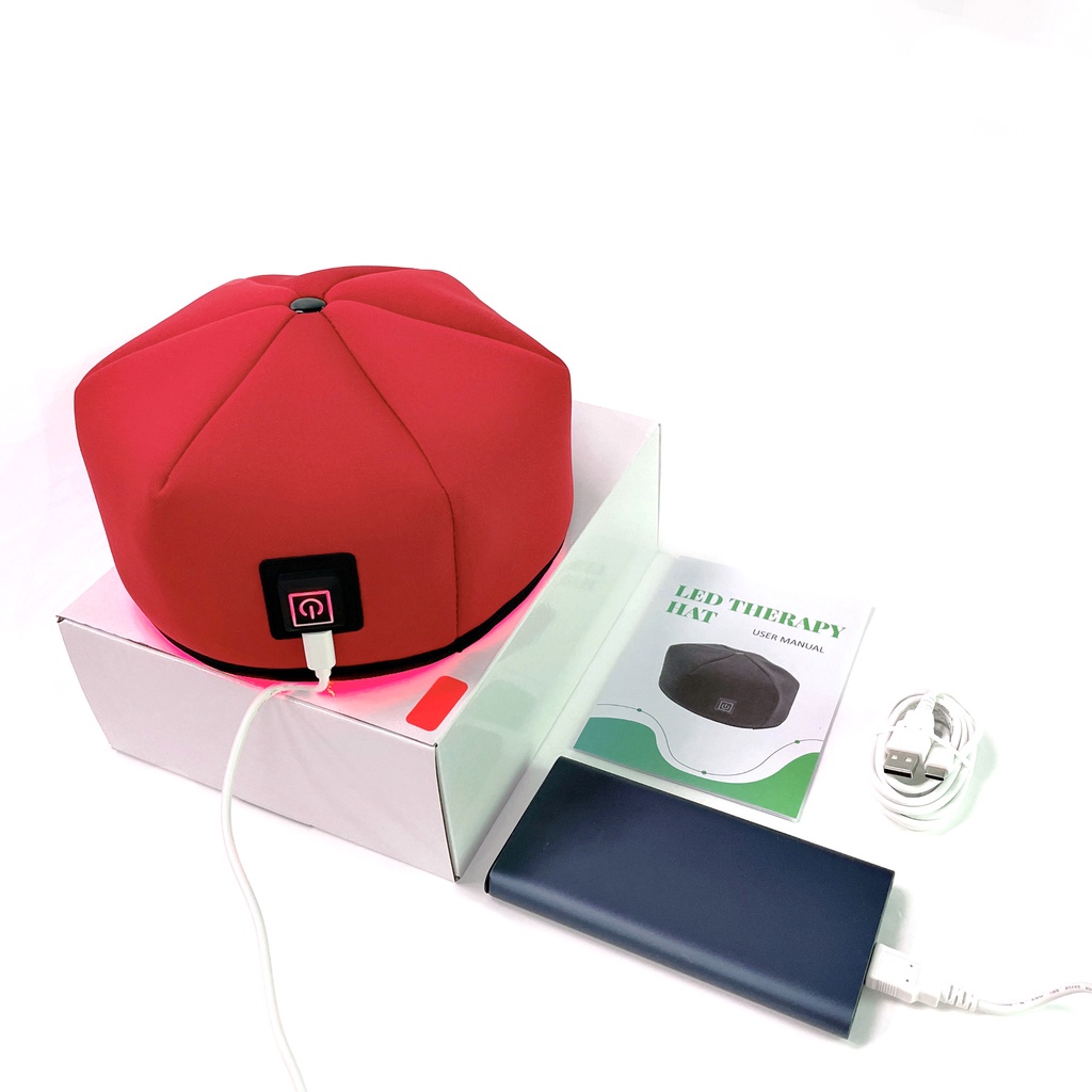 訂製款120顆LED（660nm+1050nm）紅外光療帽紅光理療家用便攜脈衝三檔調整護髮光子帽