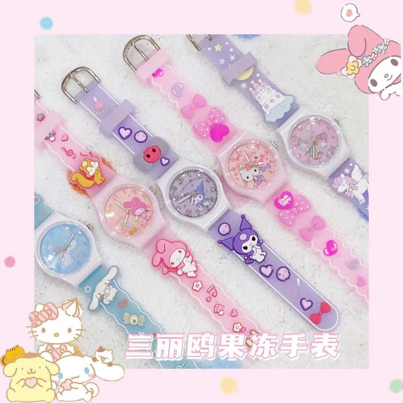 手錶 系列~YB 1可愛三麗鷗手錶 玉桂狗 庫洛米 凱蒂貓 卡通腕表 少女心兒童果凍手錶