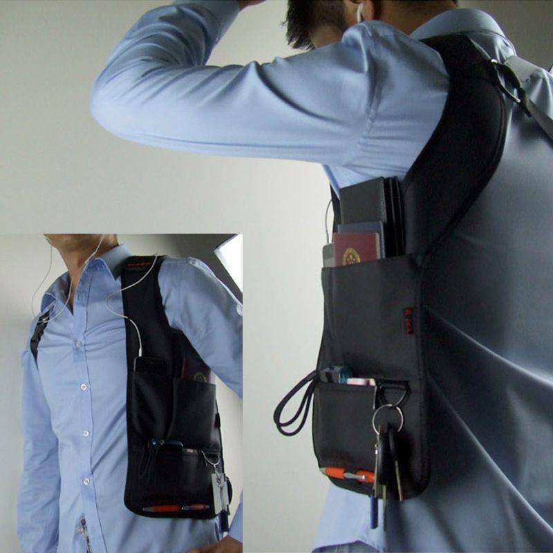 新款防盜隱藏式  腋下包  背心袋  手機錢包   特工包  兩用貼身挎包  男女通用
