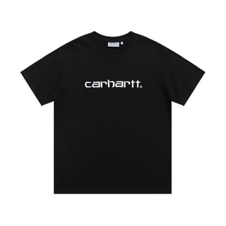 Carhartt T恤字母刺繡時尚經典圓領短袖1:1高品質男士夏季黑色白色上衣T恤棉T恤