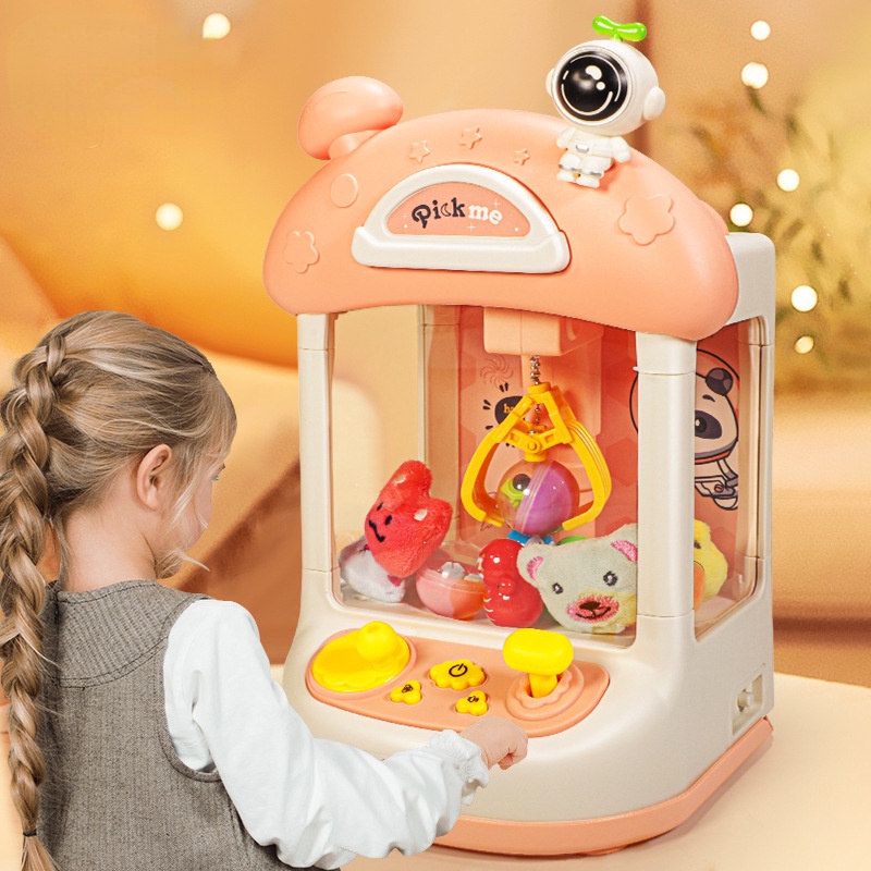 新款兒童夾蛋娃娃機夾娃娃迷你家用夾娃娃扭蛋糖果燈光音效玩具