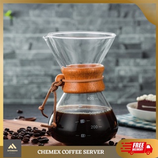 Chemex 咖啡壺 400ml 咖啡服務器 V60 玻璃倒 400ml 400ml