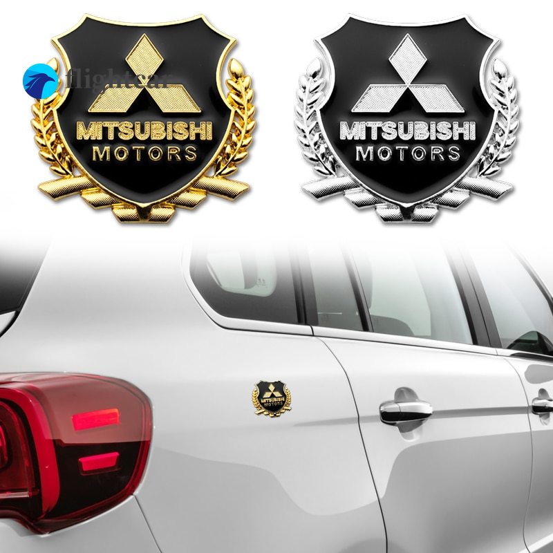 MITSUBISHI 飛行汽車 2 件裝金屬汽車側窗貼紙標誌徽章貼花適用於三菱 Xpander Triton Storm