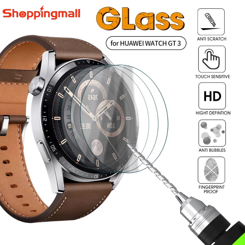 適用於華為 GT3 的超清鋼化玻璃屏幕保護膜/智能手錶高清防刮保護膜