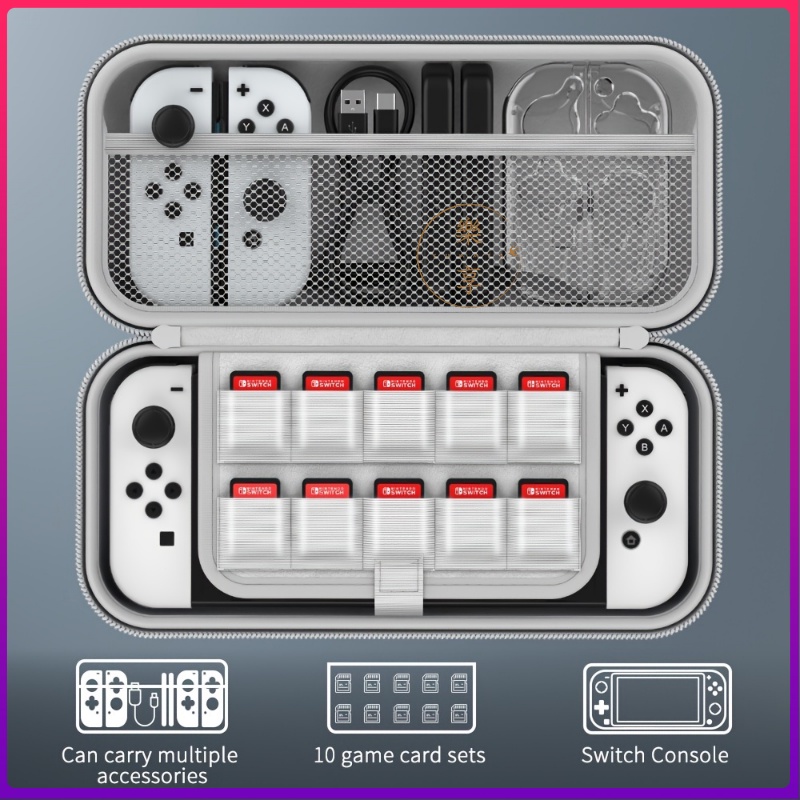 任天堂 Switch NS 防水硬殼 大容量配件旅行便攜包 Switch/Switch Oled 包 遊戲存儲配件