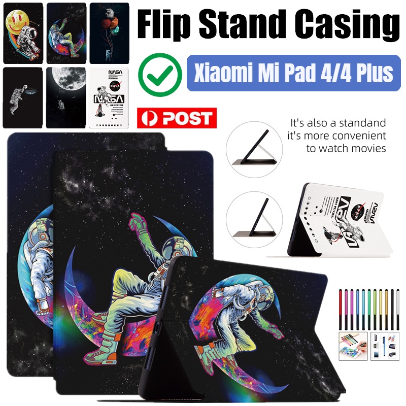 XIAOMI MI 適用於小米平板 4 Plus 8 英寸 10.1 英寸卡通圖案智能翻蓋書可愛保護套支架皮革防震保護套