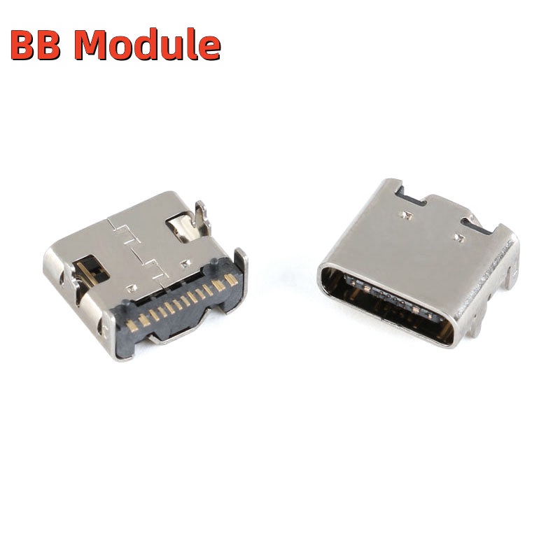 10pcs SMT USB 3.1 Type-C 16Pin 母頭連接器,用於手機充電端口充電插座拖腳插頭
