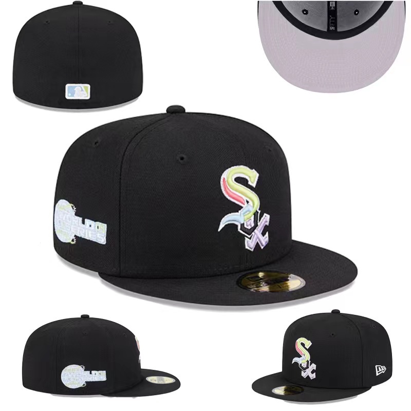 芝加哥白襪隊合身帽子男式女式棒球帽嘻哈帽全封閉帽運動帽 B8XN