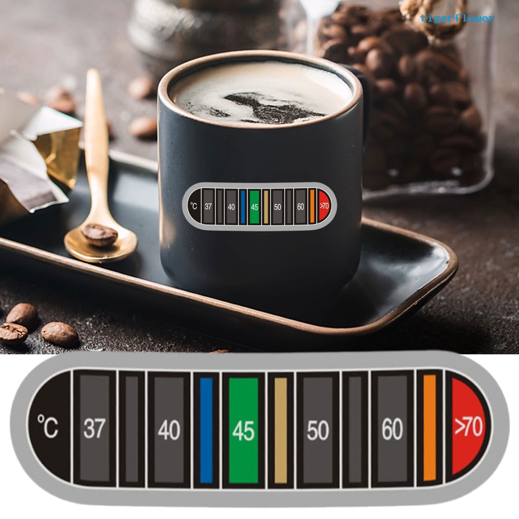 [芒芒小鋪] 5pcs咖啡杯變色溫度計 水溫計感溫貼紙 溫度貼帶雙面膠 防水測溫貼