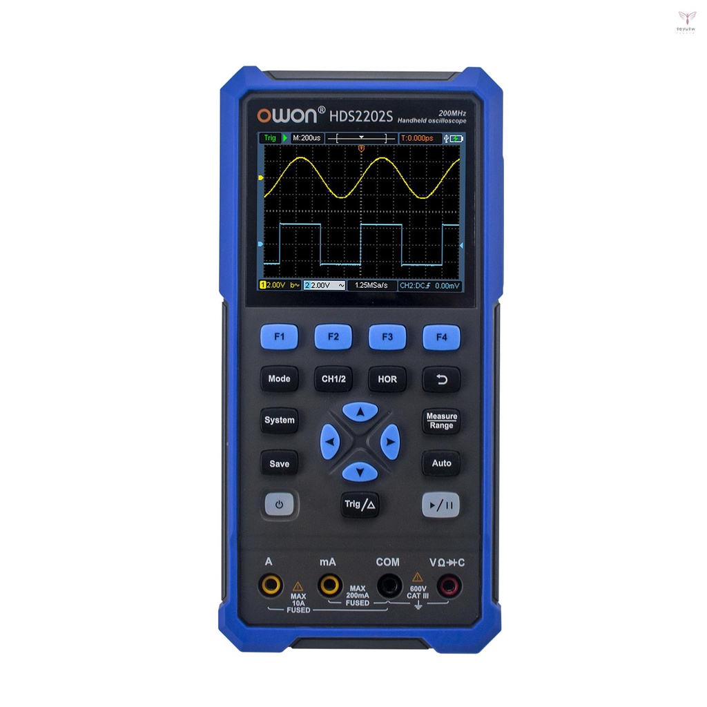 OWON HDS2202S 3合1手持式數字示波器萬用表波形發生器200MHz 1GSa/s雙通道示波器真RMS 200