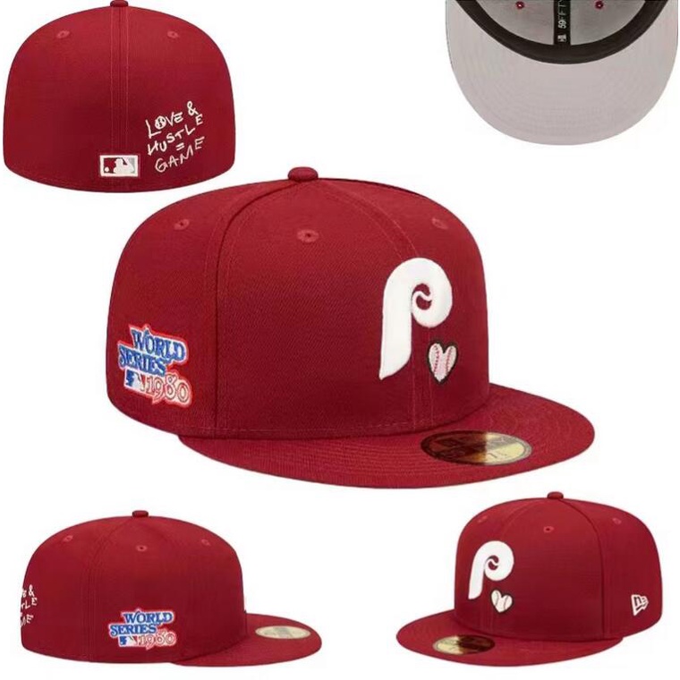 費城費城人隊亞特蘭大勇士隊華盛頓國民隊休閒 MLB 碼帽隊中性刺繡字母全密封帽子