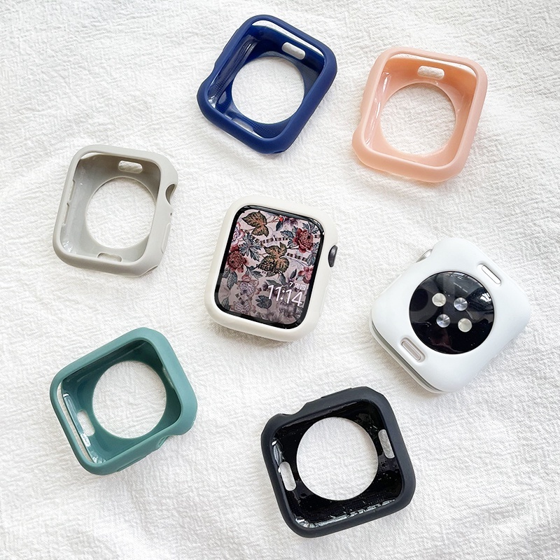 糖果純色軟殼 適用apple watch Ultra 保護殼 蘋果手錶保護殼 iwatch防摔保護套 蘋果7/8代錶殼