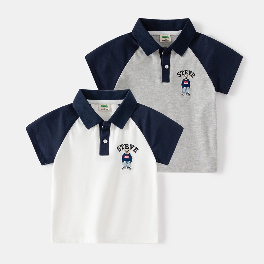 Soffny Kids Polo 衫男童棉 T 恤兒童服裝夏季休閒短袖嬰兒襯衫 Polo kemeja budak le