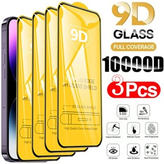 3 片 9D 全鋼化玻璃適用於 iPhone 11 12 13 14 Pro Max 14 Plus 12 13 Min