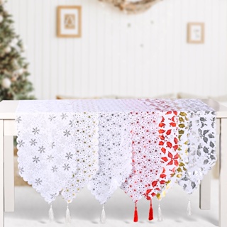 聖誕裝飾品燙金桌旗創意新款桌旗歐美餐桌裝扮燙金桌布