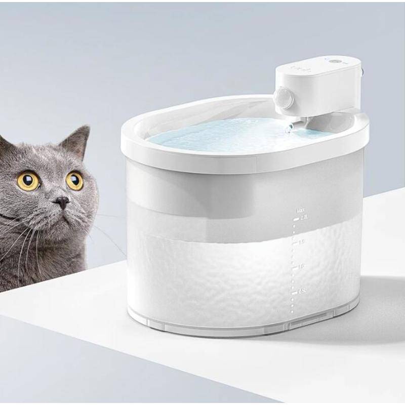 uah有哈寵物猫咪飲水機  2L大容量喝水器 智慧自動迴圈不插電無線感應狗狗喂水器