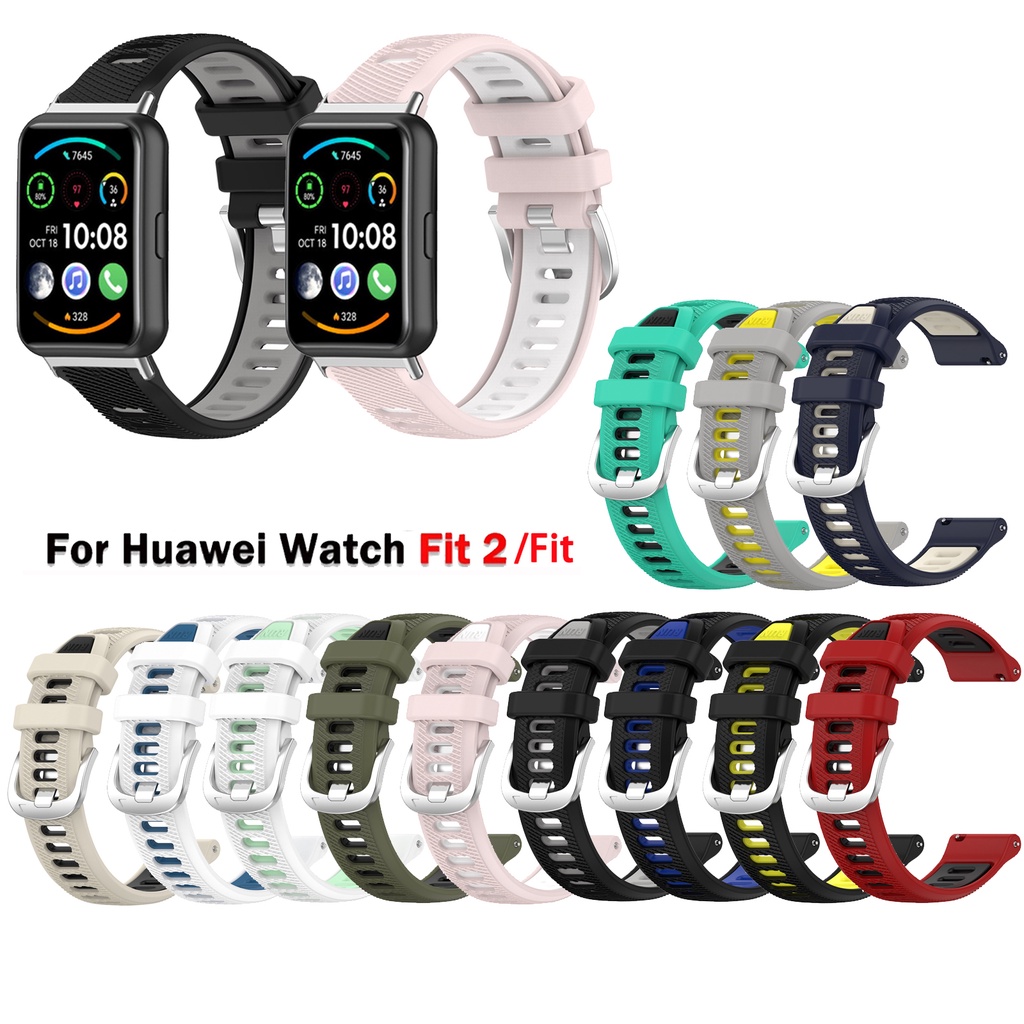 適用於華為 Watch Fit 2 運動手鍊配件的替換錶帶軟矽膠錶帶