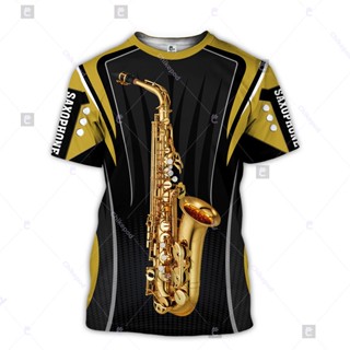 薩克斯風藝術 3D 全身印花衣服 DT96 3D T 恤短袖