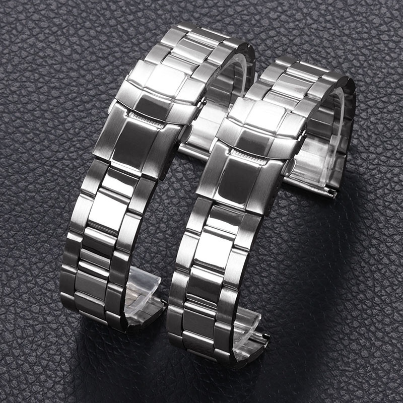 SEIKO 3 珠不銹鋼錶帶適用於精工 20 毫米 22 毫米金屬中間拋光錶帶適用於勞立士銀手鍊手錶配件