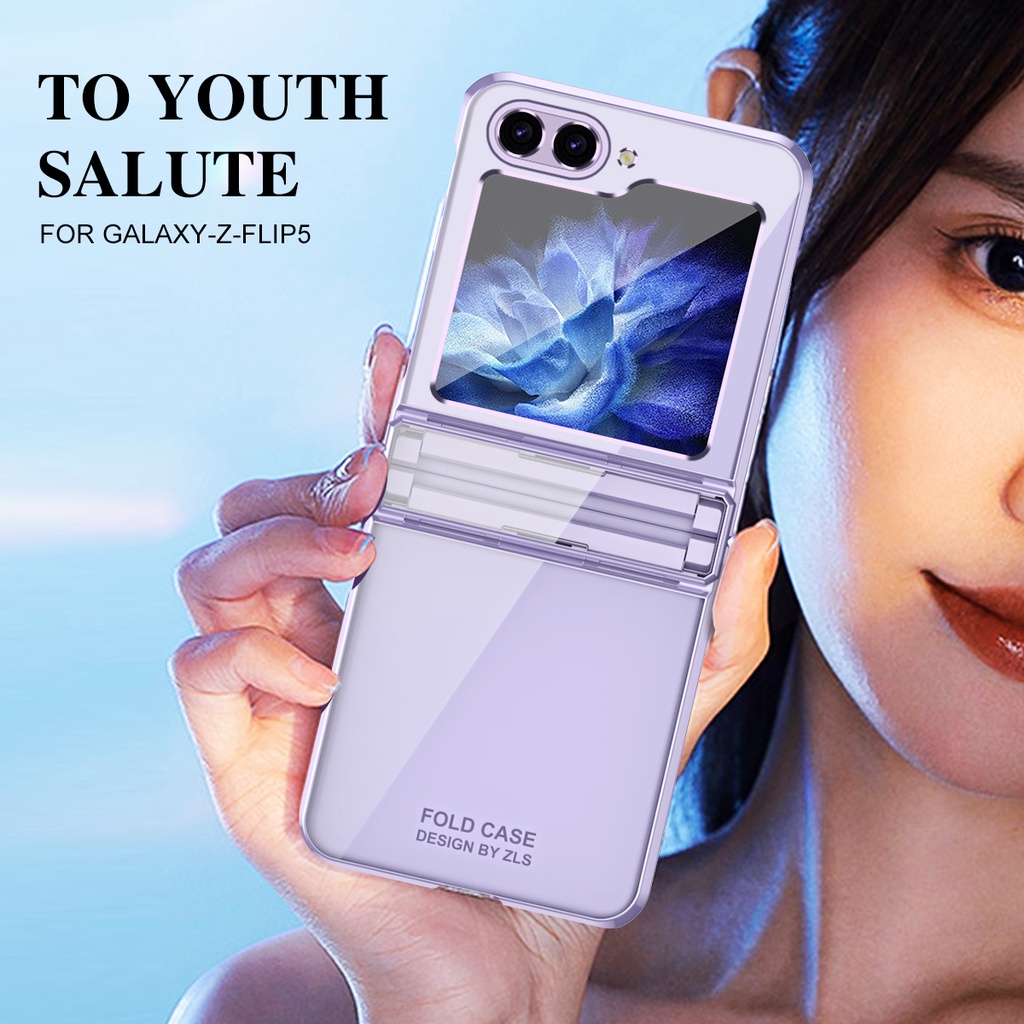 SAMSUNG 全新適用於三星 Galaxy Z Flip5 Case Flip4 Cover Flip3 外殼電鍍幻影