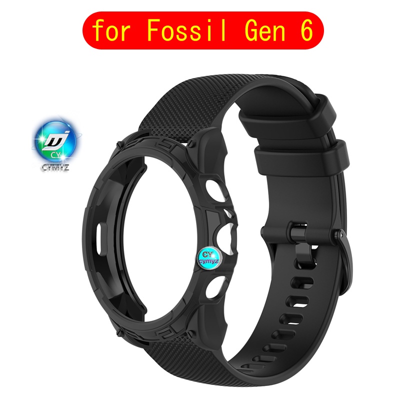 Fossil Gen 6 錶帶矽膠錶帶運動腕帶 Fossil Gen 6 保護套 TPU 軟殼保護套 Fossil Ge