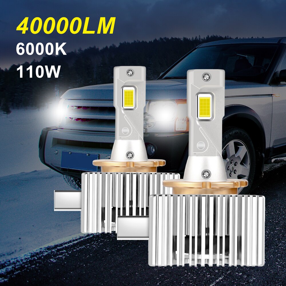 2 件 LED 汽車大燈 40000LM 110W 6000K D1S D2S D3S D4S D5S 汽車燈泡 Can