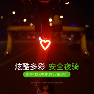 【現貨】腳踏車尾燈山地車燈夜間騎行USB充電閃爍LED夜騎警示閃光單車後燈