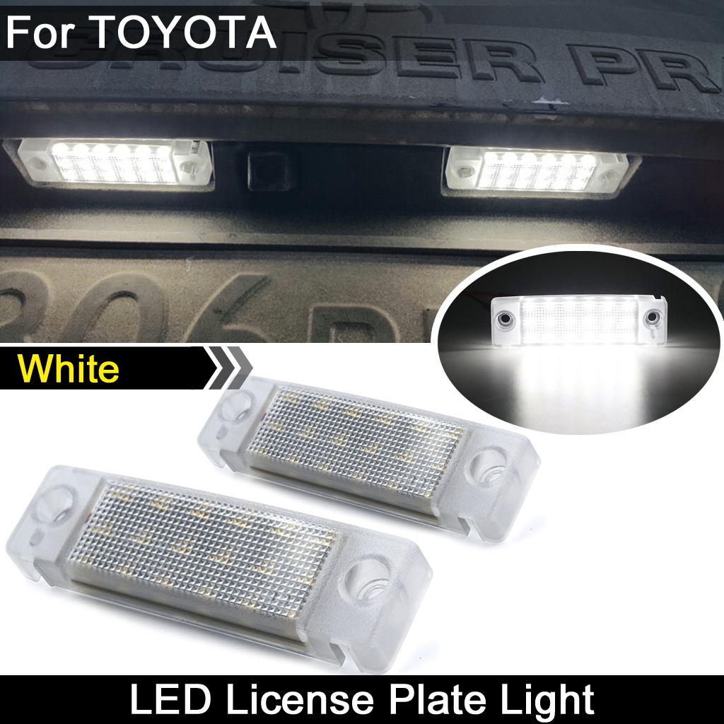 2 件白色 LED 牌照燈適用於豐田 4Runner Sequoia Sienna Previa 陸地巡洋艦 Caldi