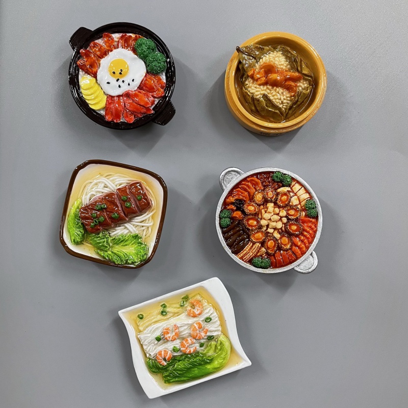 冰箱磁貼 大食玩中國食物 腸粉 盆菜 糯米雞美食家居裝飾品冰箱貼留言貼冰箱磁鐵