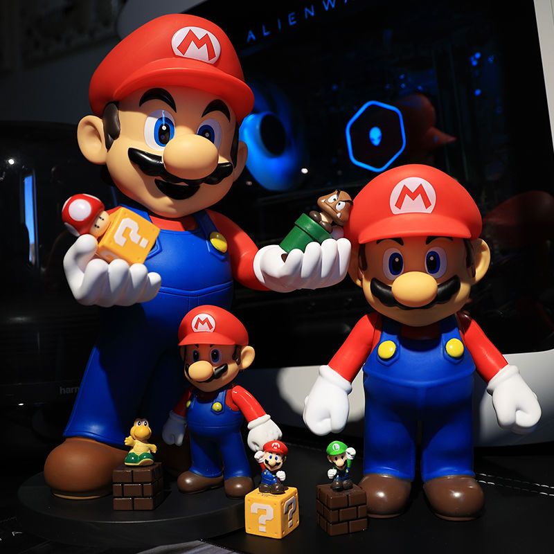 Mario 瑪利歐 馬力歐超級瑪麗mario馬里奧手辦奧德賽手柄遊戲機遙控手機支架搪膠玩具