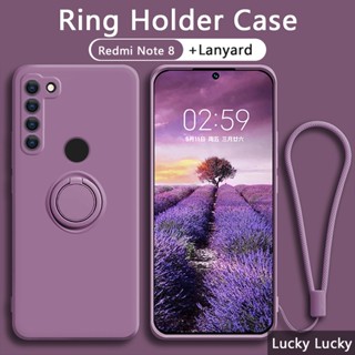 豪華 Redmi Note 8 手機殼 Note 8 Pro 9 Pro 液態矽膠柔軟防震手機殼帶磁環支架手指支架和掛繩