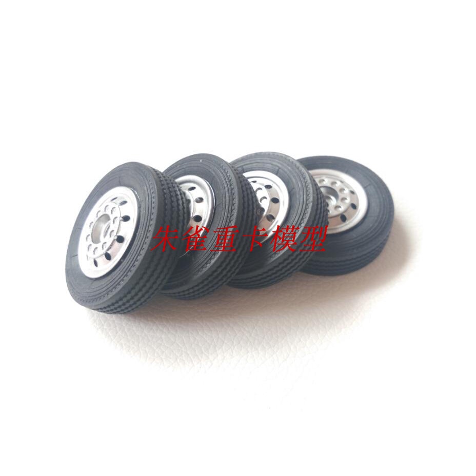 1:24輪胎模型拖車輪胎前輪玩具輪胎自卸車橡膠輪胎直徑1.77英寸